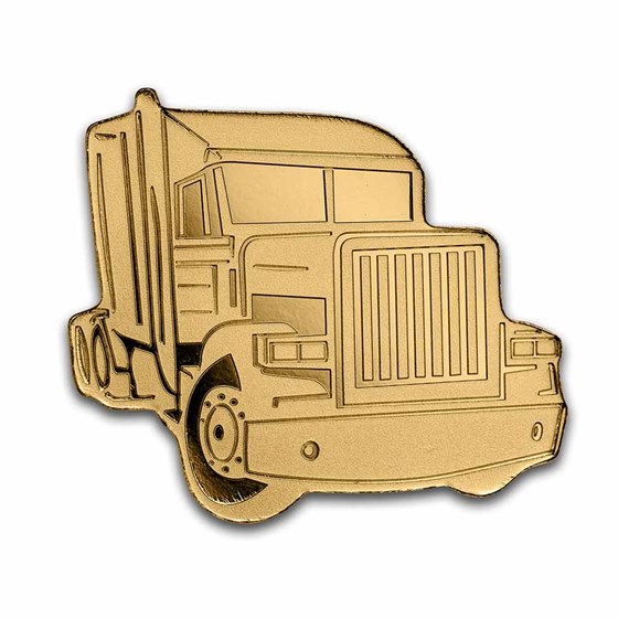 Palau 1/2 gram Gold $1 Golden Truck Shaped Coin Palau 1/2 gram Gold $1 Golden Truck Shaped Coin