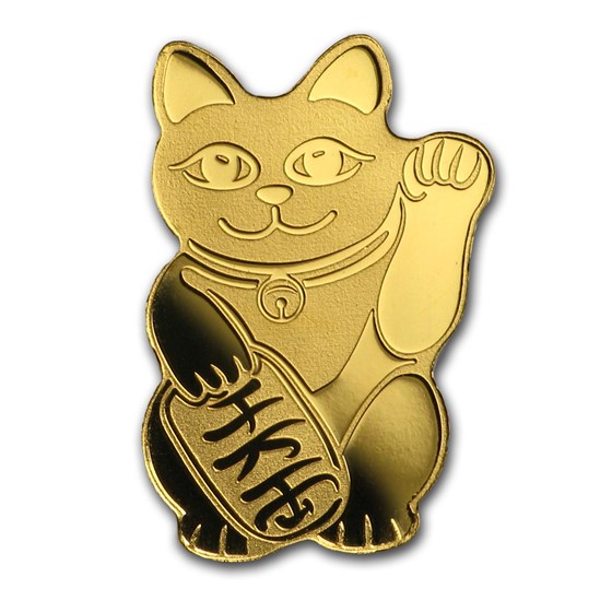 Palau 1/2 gram Gold $1 Maneki Neko Lucky Cat Palau 1/2 gram Gold $1 Maneki Neko Lucky Cat