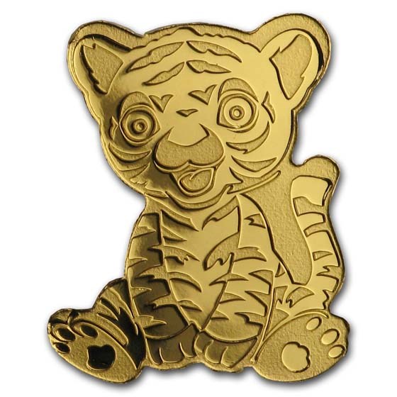 Palau 1/2 gram Gold $1 Tiny Tiger