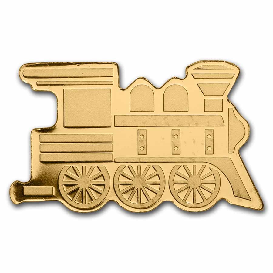 Palau 1/2 gram Gold $1 Train Shaped Coin