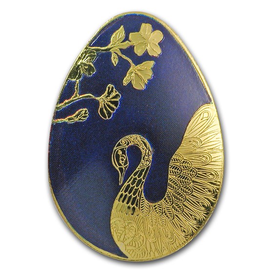 Palau 1/2 gram Golden Swan Egg Concave Shape Proof Palau 1/2 gram Golden Swan Egg Concave Shape Proof