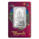 PAMP 1 oz Silver Diwali Lakshmi & Peacocks Bar (In Assay)