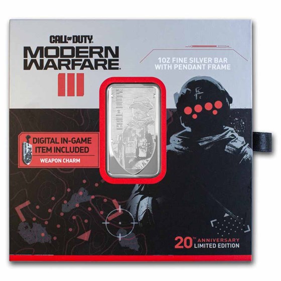 PAMP 1 oz Silver MWIII Call of Duty Prooflike Bar in Bezel PAMP 1 oz Silver MWIII Call of Duty Prooflike Bar in Bezel