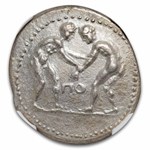 Pamphylia Aspendos AR Stater Wrestlers (325-250 BC) Ch XF NGC