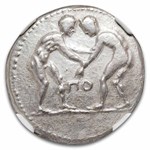 Pamphylia Aspendos AR Stater Wrestlers (325-250 BC) VF NGC
