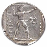 Pamphylia Aspendus AR Stater Wrestlers (380-325 BC) Ch XF NGC