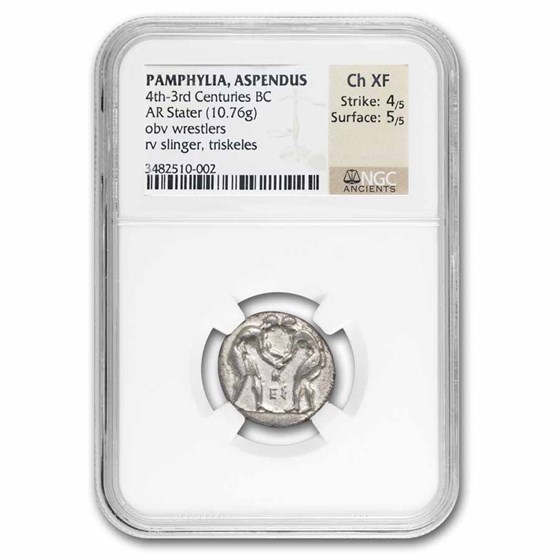 Pamphylia Aspendus Stater Ch-XF NGC (4th-3rd Century BC)