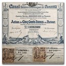 Panama Canal France Bond Certificate (Circa 1880)