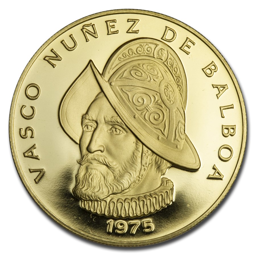 Panama Proof/BU Gold 100 Balboas (1975-1977) Random