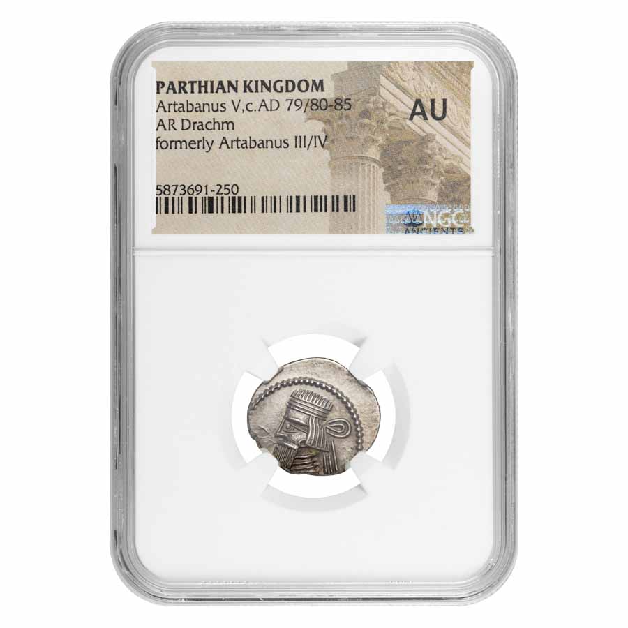 Buy 87-80 BC Parthian Silver Drachm Mithradates III Ch AU NGC | APMEX