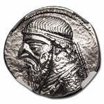 Parthian Empire AR Drachm Mithradates II (121-91 BC) AU NGC