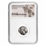 Parthian Empire AR Drachm Mithradates II (121-91 BC) AU NGC