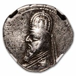 Parthian Empire AR Drachm Mithradates II (121-91 BC) Fine NGC