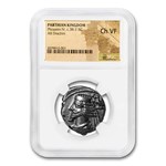 Parthian Empire Phraates IV Silver Drachm (38-2 BC) Ch VF NGC