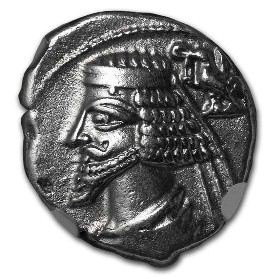 Parthian Empire Phraates IV Silver Drachm (38-2 BC) Ch VF NGC