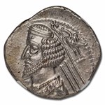 Parthian Empire Phraates IV Silver Drachm (38-2 BC) MS NGC