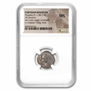 Parthian Empire Phraates IV Silver Drachm (38-2 BC) MS NGC