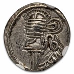 Parthian Empire Silver Drachm Osroes II (190-208 AD) XF NGC