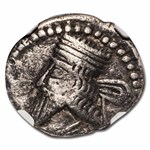 Parthian Empire Silver Drachm Pacorus (78-120 AD) Fine NGC