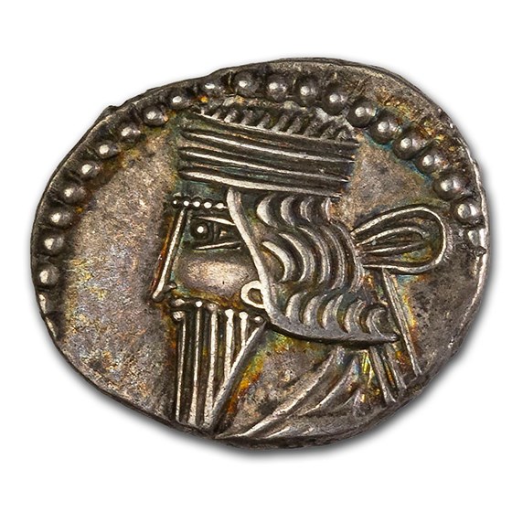 Parthian Empire Silver Drachm Vologases III (105-147 BC) XF Parthian Empire Silver Drachm Vologases III (105-147 BC) XF