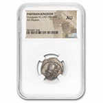 Parthian Empire Silver Drachm Vologases VI (207-222 AD) AU NGC