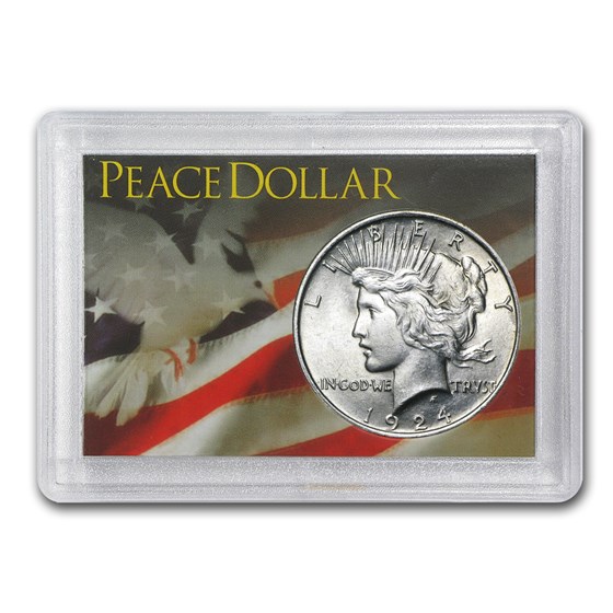 Peace Silver Dollar Harris Holder (Dove & Flag Design)