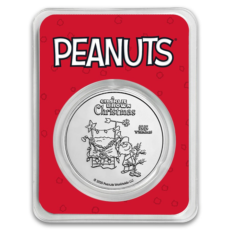 Peanuts® 55 Years of A Charlie Brown Christmas 1 oz Silver in TEP