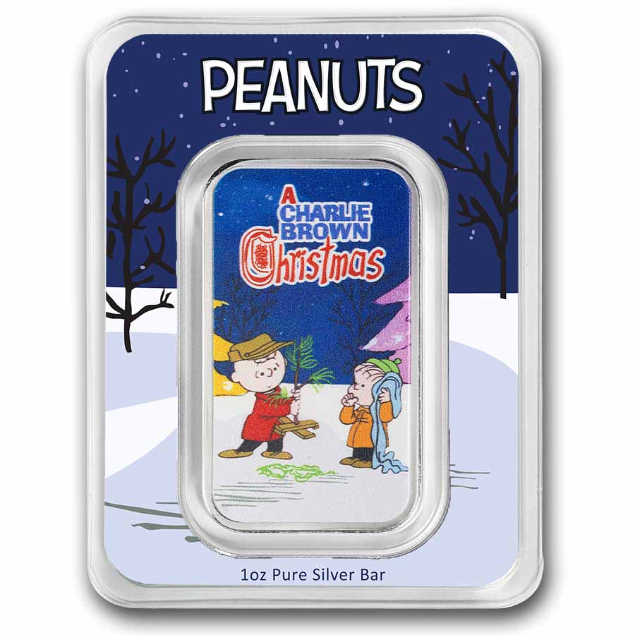Buy Peanuts 1 oz Silver 60th Charlie Brown Christmas Bar |APMEX