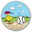 Peanuts® Baseball - Woodstock at Bat 1 oz Colorized Silver