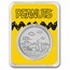 Peanuts® Baseball - Woodstock at Bat 1 oz Silver in TEP