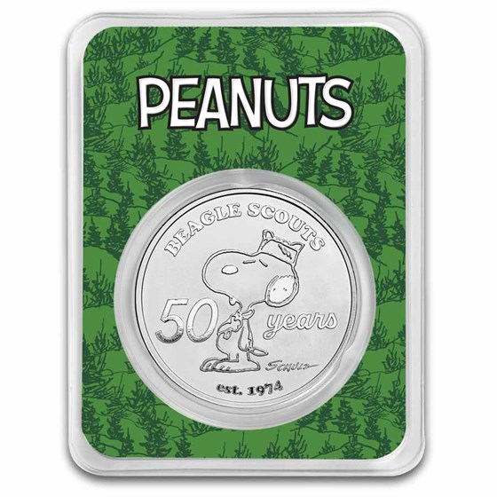 Peanuts® Beagle Scouts 50th Anniversary 1 oz Silver in TEP Peanuts® Beagle Scouts 50th Anniversary 1 oz Silver in TEP