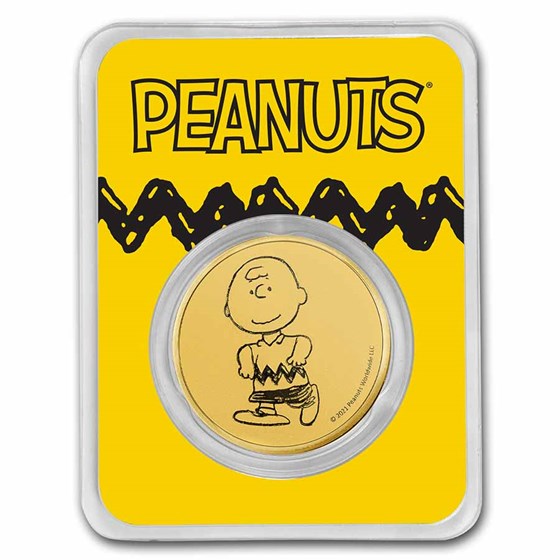 Peanuts® Charlie Brown 1 oz Gold Round (TEP) Peanuts® Charlie Brown 1 oz Gold Round (TEP)