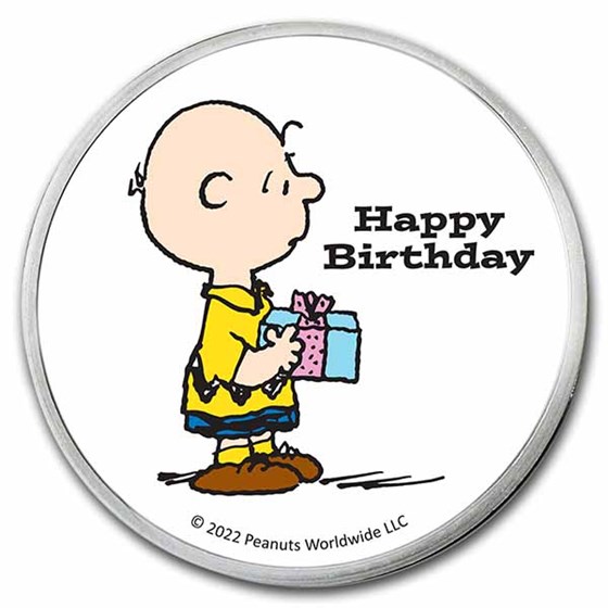 Buy Happy Birthday Peanuts 1 oz Silver Charlie Brown APMEX