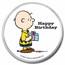 Peanuts® Charlie Brown Happy Birthday 1 oz Colorized Silver