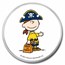 Peanuts® Charlie Brown in Pirate Costume 1 oz Colorized Silver