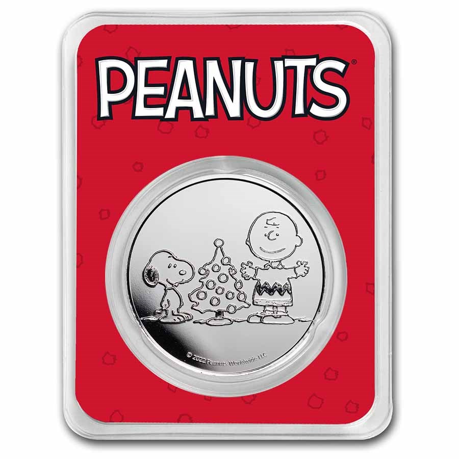 Peanuts® Charlie Brown & Snoopy Christmas 1 oz Silver in TEP