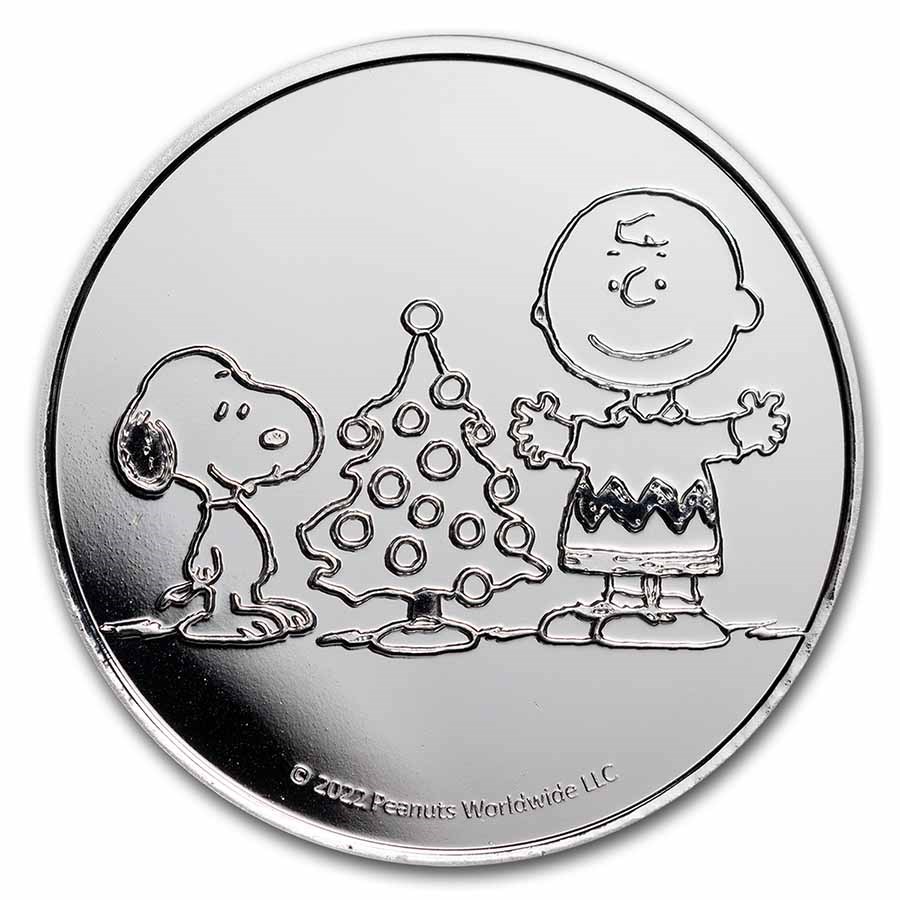 Peanuts® Charlie Brown & Snoopy Christmas 1 oz Silver Round