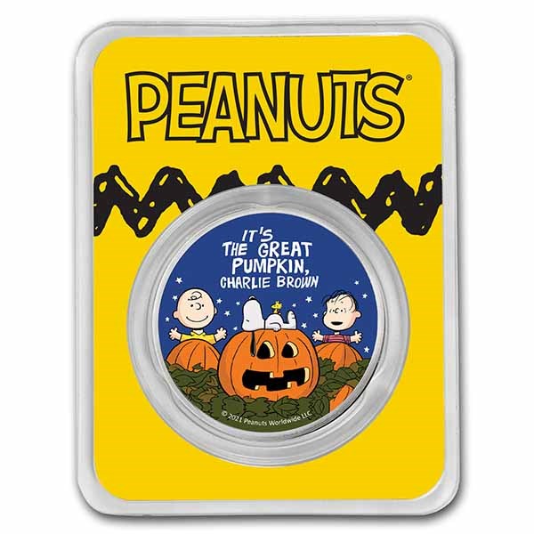 Peanuts® Great Pumpkin 55th Anniversary 1 oz Colorized Silver