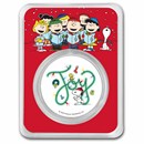 Peanuts® Holiday "Joy" "Shiny & Bright" 1 oz Colorized Silver