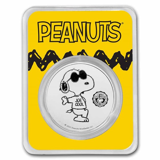 Peanuts® Joe Cool 50th Anniversary 1 oz Silver in TEP Peanuts® Joe Cool 50th Anniversary 1 oz Silver in TEP