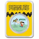Peanuts® Lucy Pulls the Football 1 oz Colorized Silver