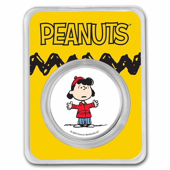 Peanuts® Lucy Van Pelt 1 oz Colorized Silver Round