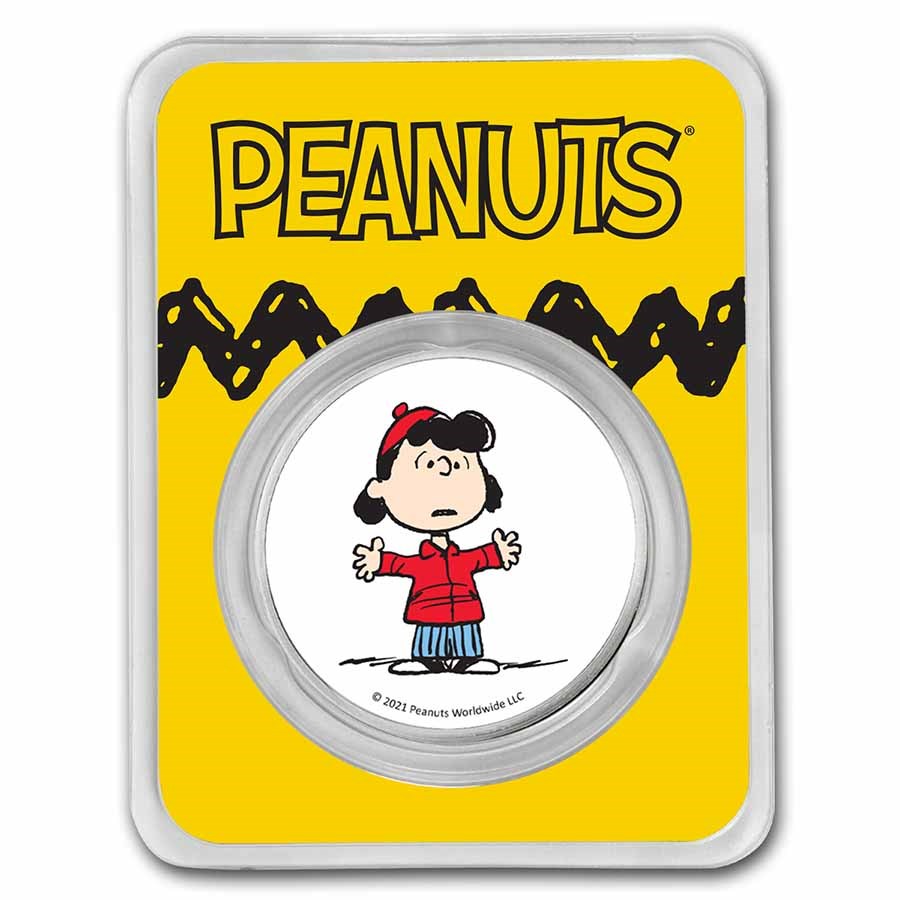 Peanuts® Lucy Van Pelt 1 oz Colorized Silver Round