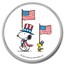 Peanuts® Patriotic Snoopy & Woodstock 1 oz Colorized Silver