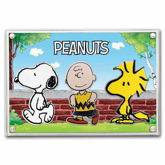 Peanuts® Set of 3 Character Shaped 1 oz Colorized Silver Pieces Peanuts® Set of 3 Character Shaped 1 oz Colorized Silver Pieces