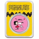 Peanuts® "SMAK!" Snoopy Kisses Lucy 1 oz Colorized Silver