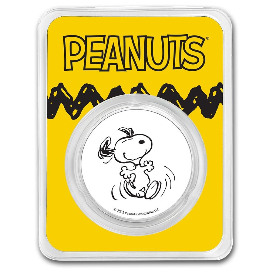 Peanuts® Snoopy 1 oz Colorized Silver Round