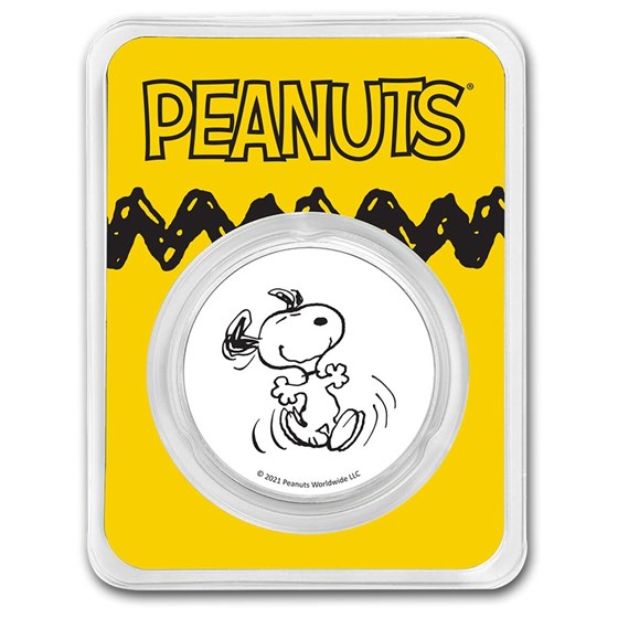 Peanuts® Snoopy 1 oz Colorized Silver Round