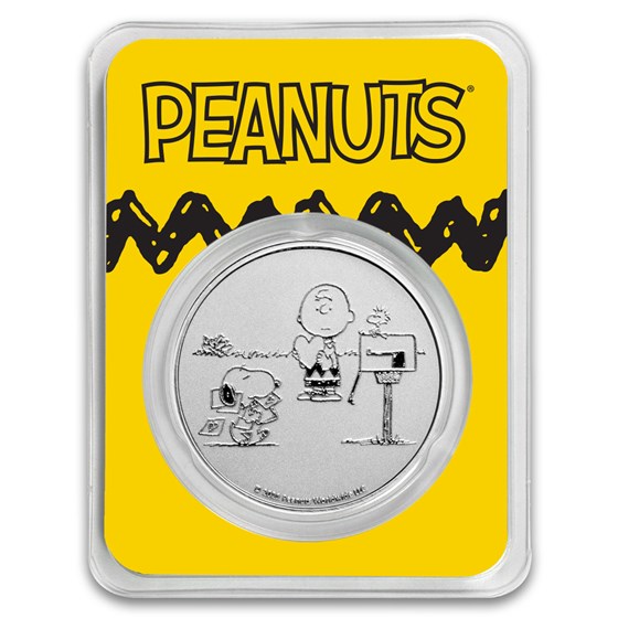 Peanuts® Snoopy and Charlie Brown Valentine 1 oz Silver in TEP Peanuts® Snoopy and Charlie Brown Valentine 1 oz Silver in TEP