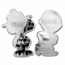 Peanuts® Snoopy & Charlie Brown Shaped 1 oz Silver Set of 2
